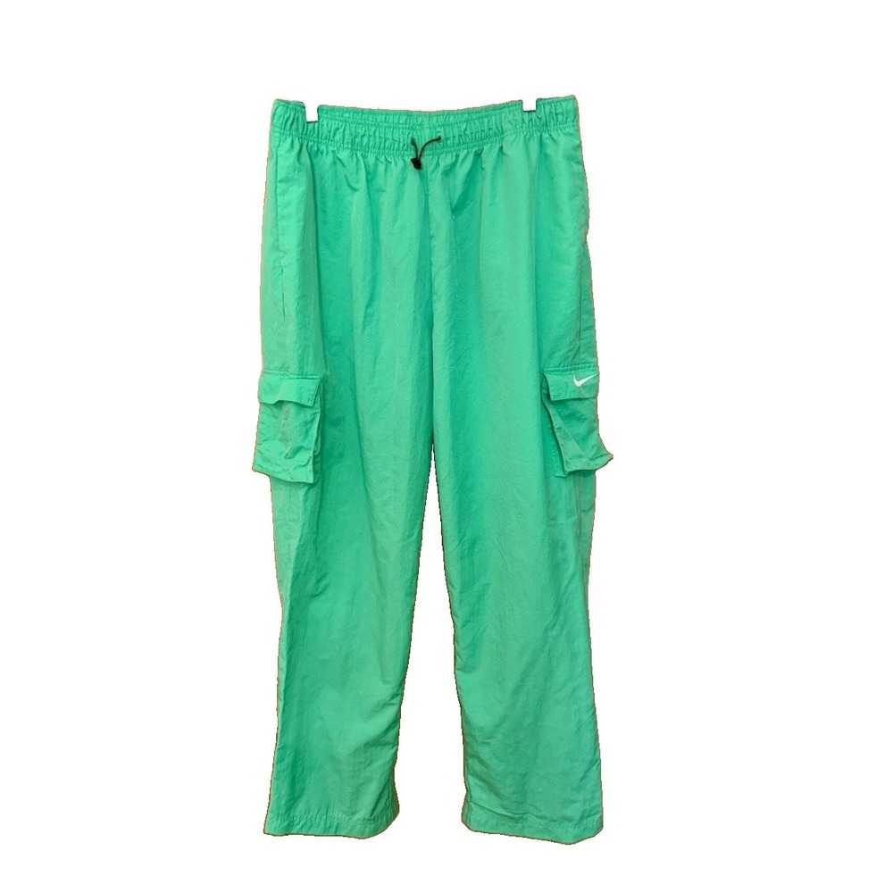 Nike Sportswear Essential Womens L Cargo Pants Green Parachute Streetwear Wide L